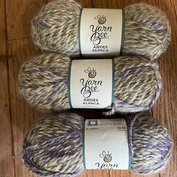 Yarn Bee Office 3 Skeins Yarn Bee Andes Alpaca Yarn Color Camino 2
